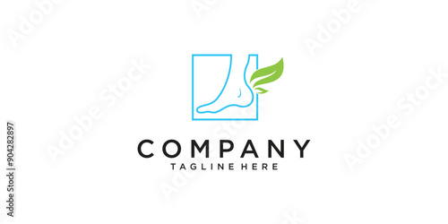 Creative foot care logo design with unique concept premium vector