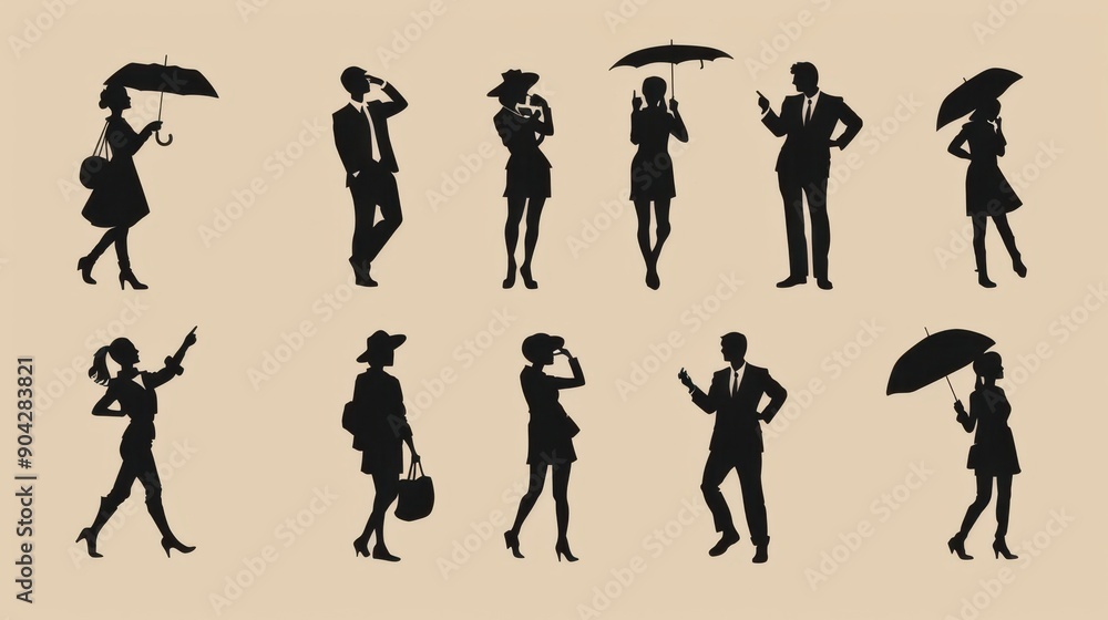 Obraz premium silhouette, evolution, people, vector, sport, woman, dance, illustration, dancing, silhouettes, music, black, body, sports, child, business, art, person, playing, fitness, boy