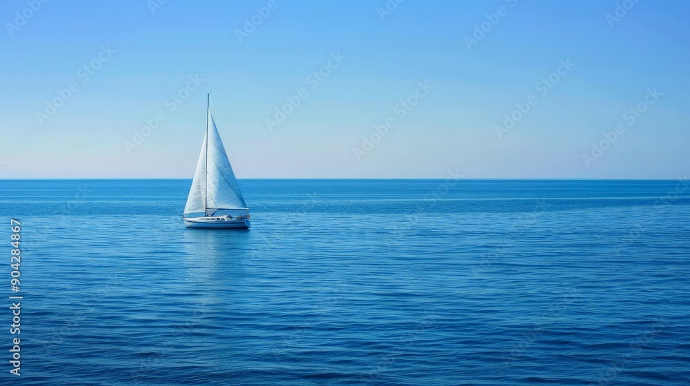 Fototapeta premium Sailing on a Calm Sea