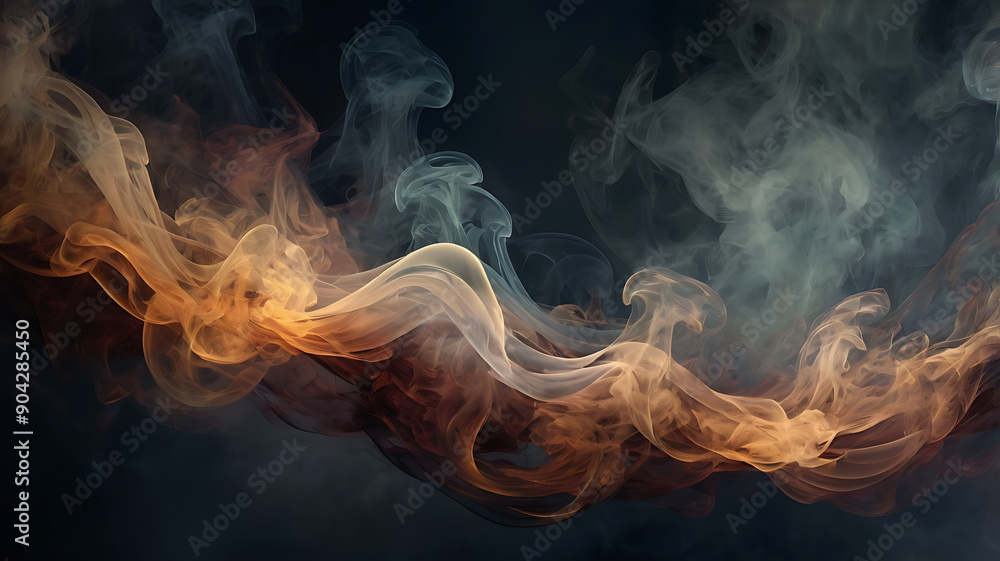 Fototapeta premium A background with an abstract blend of smoky textures and soft lighting, creating a mysterious and captivating atmosphere.