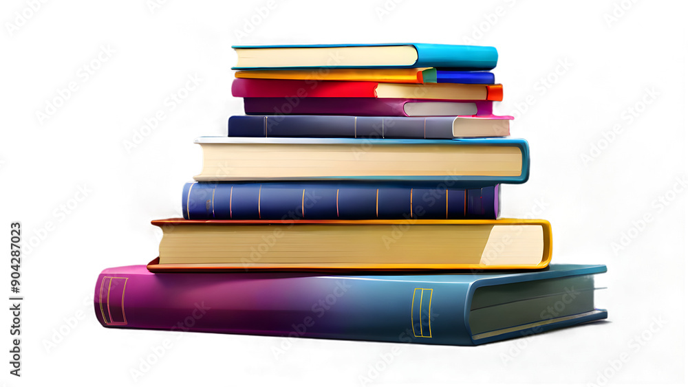 A front-facing 3D vector depiction of a stack of books with a red and blue color palette, set against a white backdrop.
A front-facing 3D vector depiction of a stack of books with a red and blue color palette, set against a white backdrop.