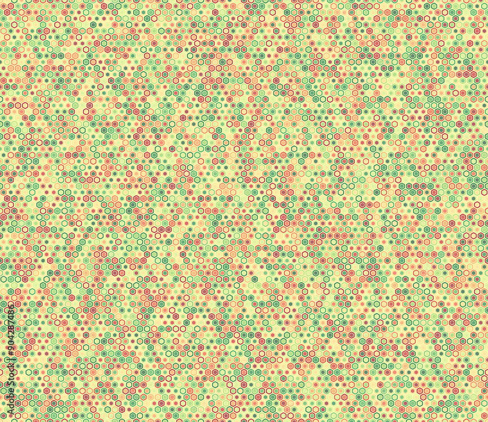 Pattern of hexagon shapes. Bold rounded hexagon cells with padding and inner solid cells. Small hexagon shapes. Multiple tones color palette. Seamless pattern. Tileable vector illustration. Pattern of hexagon shapes. Bold rounded hexagon cells with padding and inner solid cells. Small hexagon shapes. Multiple tones color palette. Seamless pattern. Tileable vector illustration.