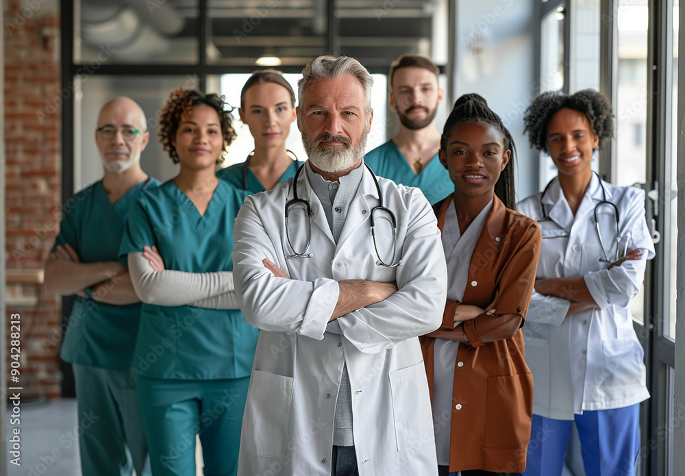Team of Smiling Medical Professionals with Clipboards Team of Smiling Medical Professionals with Clipboards