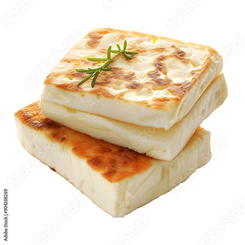 Grilled halloumi cheese with rosemary photo