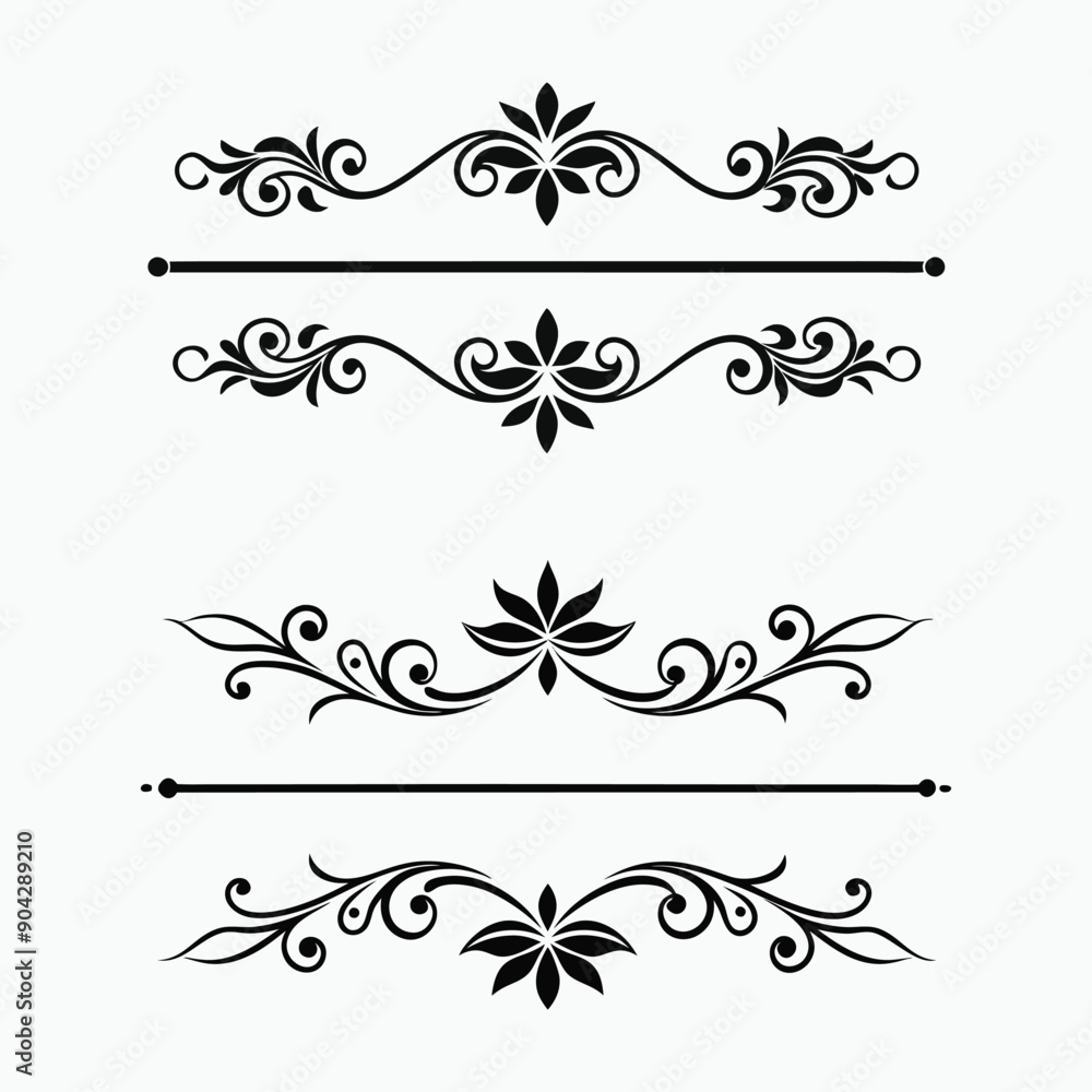 Simple black divider design isolated vector illustration. Simple black divider design isolated vector illustration.