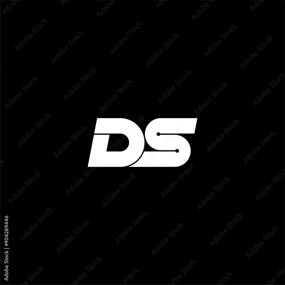 Monogram letter DS with technology concept logo vector Monogram letter DS with technology concept logo vector