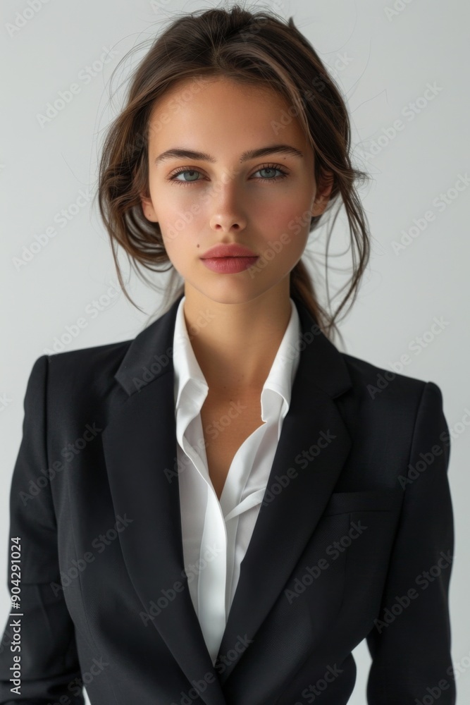 A businesswoman wearing formal suit isolated created with Generative AI A businesswoman wearing formal suit isolated created with Generative AI