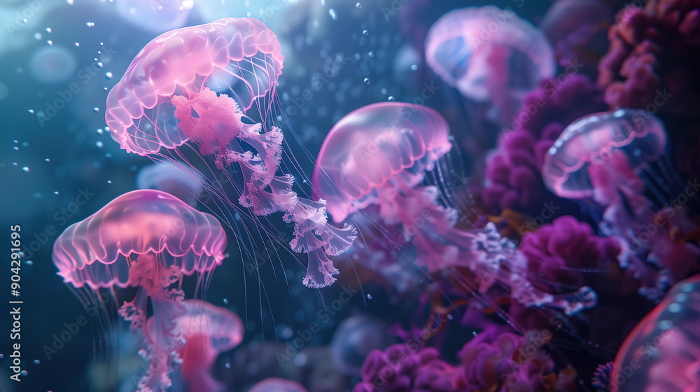 Meduzy w oceanie. Meduzy w oceanie.