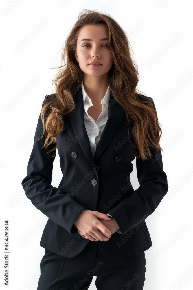 A businesswoman wearing formal suit isolated created with Generative AI A businesswoman wearing formal suit isolated created with Generative AI