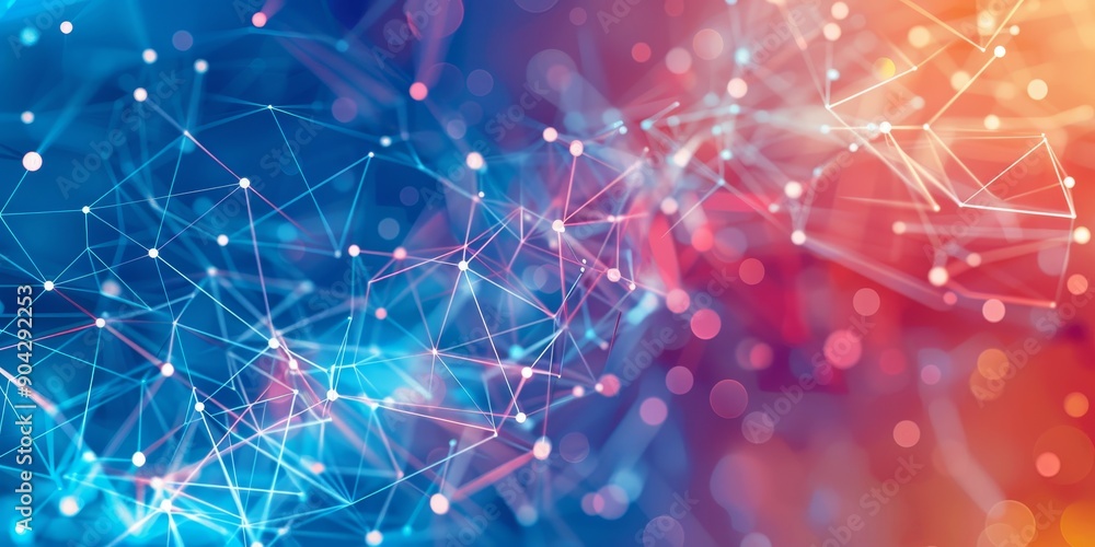 Obraz premium Abstract background with interconnected lines and dots symbolizing solutions