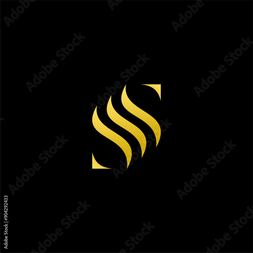 triple S or SSS logo with feminine concept vector icon