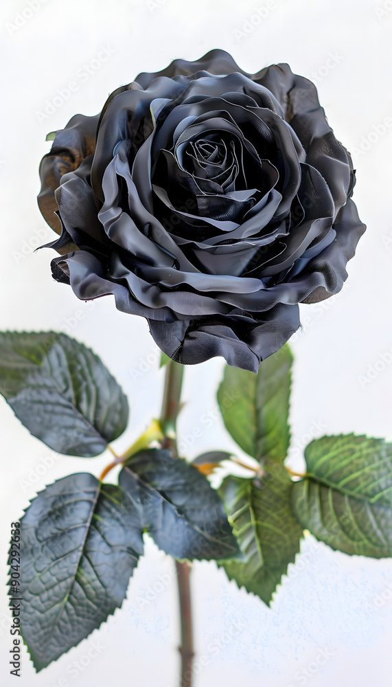 Obraz premium Black Rose White Background
