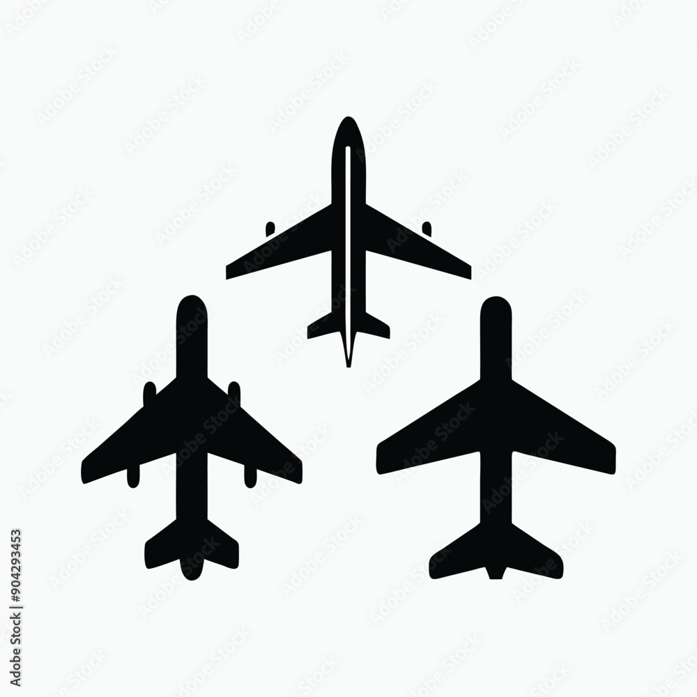 Airplane sillhouette cartoon vector design.
Airplane sillhouette cartoon vector design.