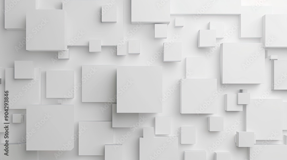 Abstract White Geometric Composition Abstract White Geometric Composition