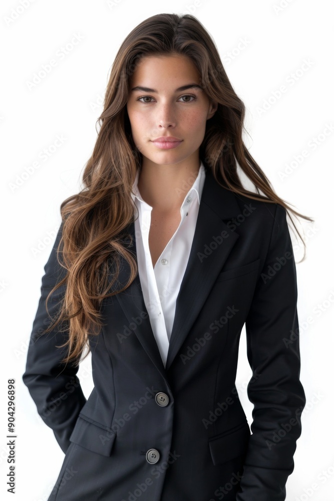 A businesswoman wearing formal suit isolated created with Generative AI A businesswoman wearing formal suit isolated created with Generative AI