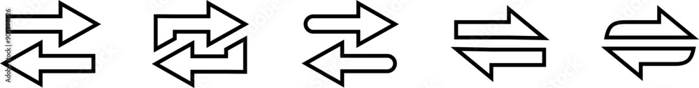 Transfer icon. exchange, arrow and transfer vector. Editable stroke. Vector illustration. Transfer icon. exchange, arrow and transfer vector. Editable stroke. Vector illustration.