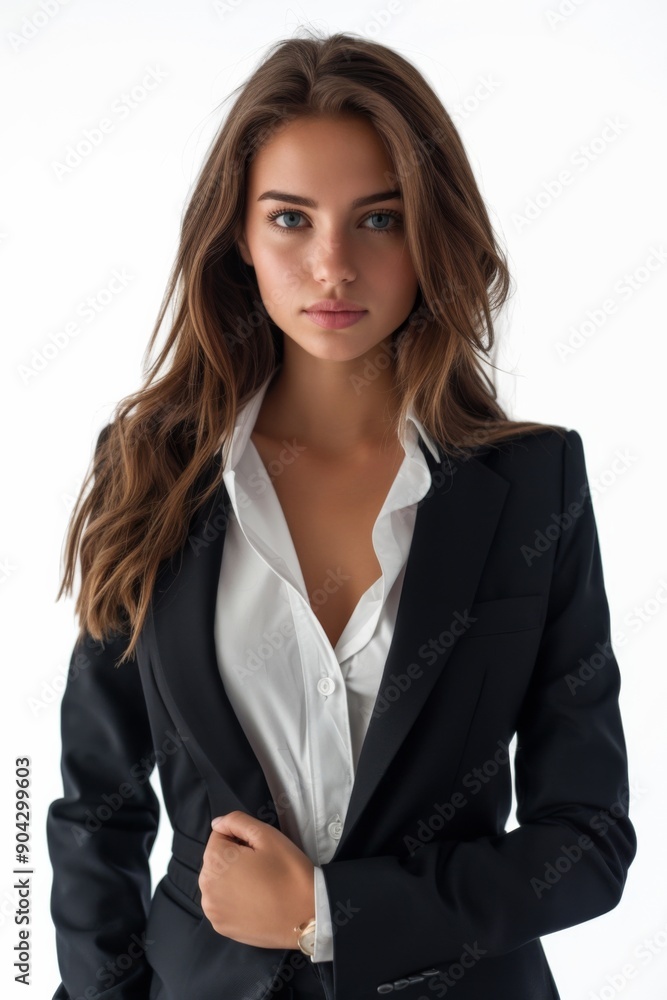 A businesswoman wearing formal suit isolated created with Generative AI A businesswoman wearing formal suit isolated created with Generative AI