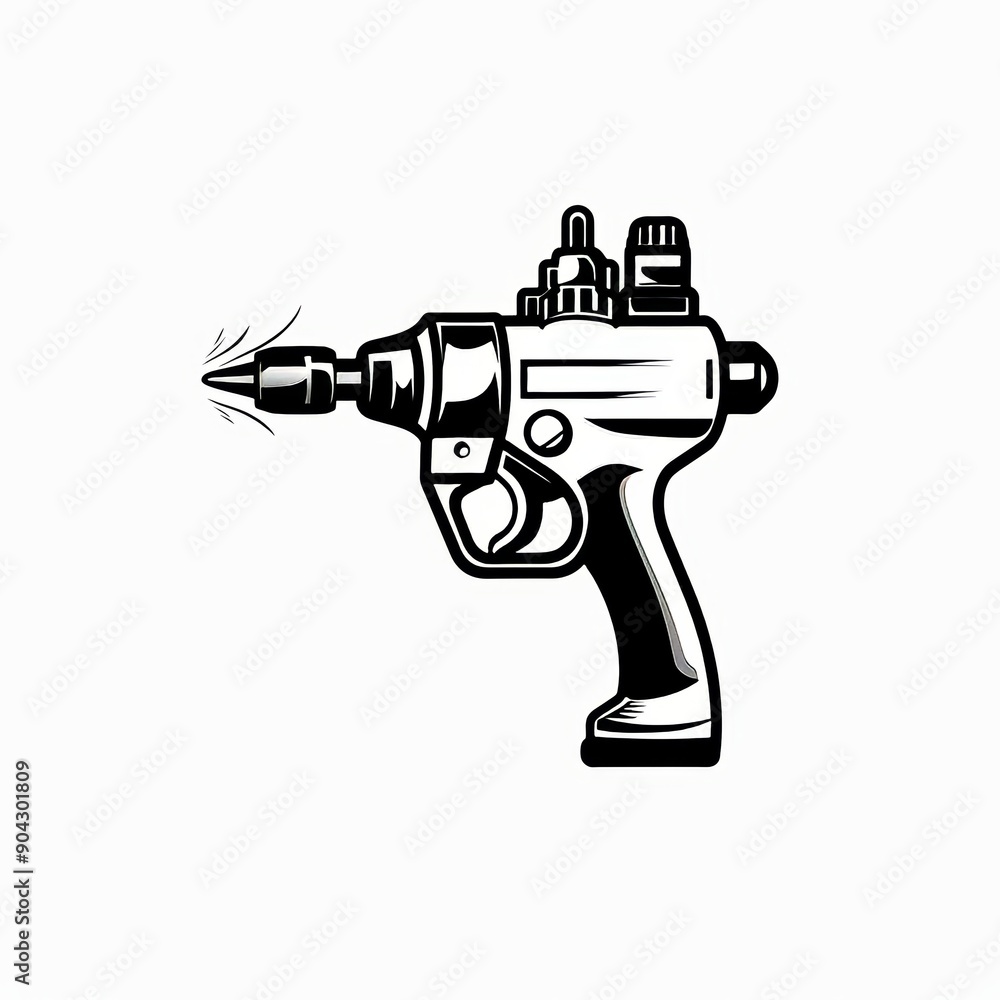 Illustration of a metal spray gun isolated on a white background. Illustration of a metal spray gun isolated on a white background.
