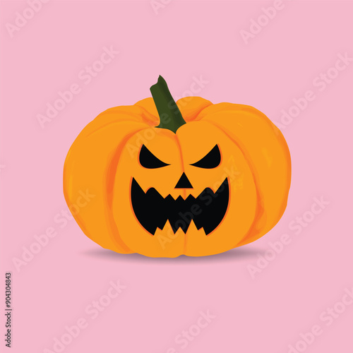 Spooky Halloween pumpkin with a sinister grin. perfect for adding a chilling touch to your designs!