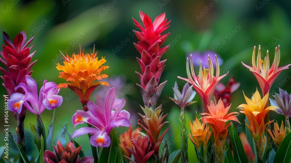 Vibrant Exotic Flowers in Full Bloom - Ideal for Garden, Nature, and Floral Decor Posters Vibrant Exotic Flowers in Full Bloom - Ideal for Garden, Nature, and Floral Decor Posters