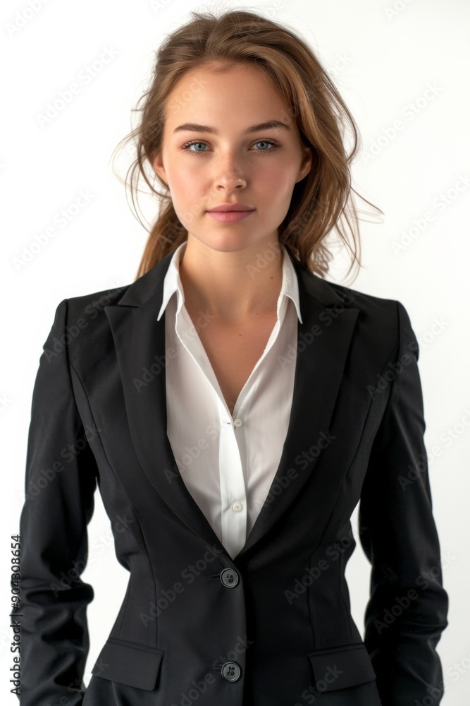 A businesswoman wearing formal suit isolated created with Generative AI A businesswoman wearing formal suit isolated created with Generative AI
