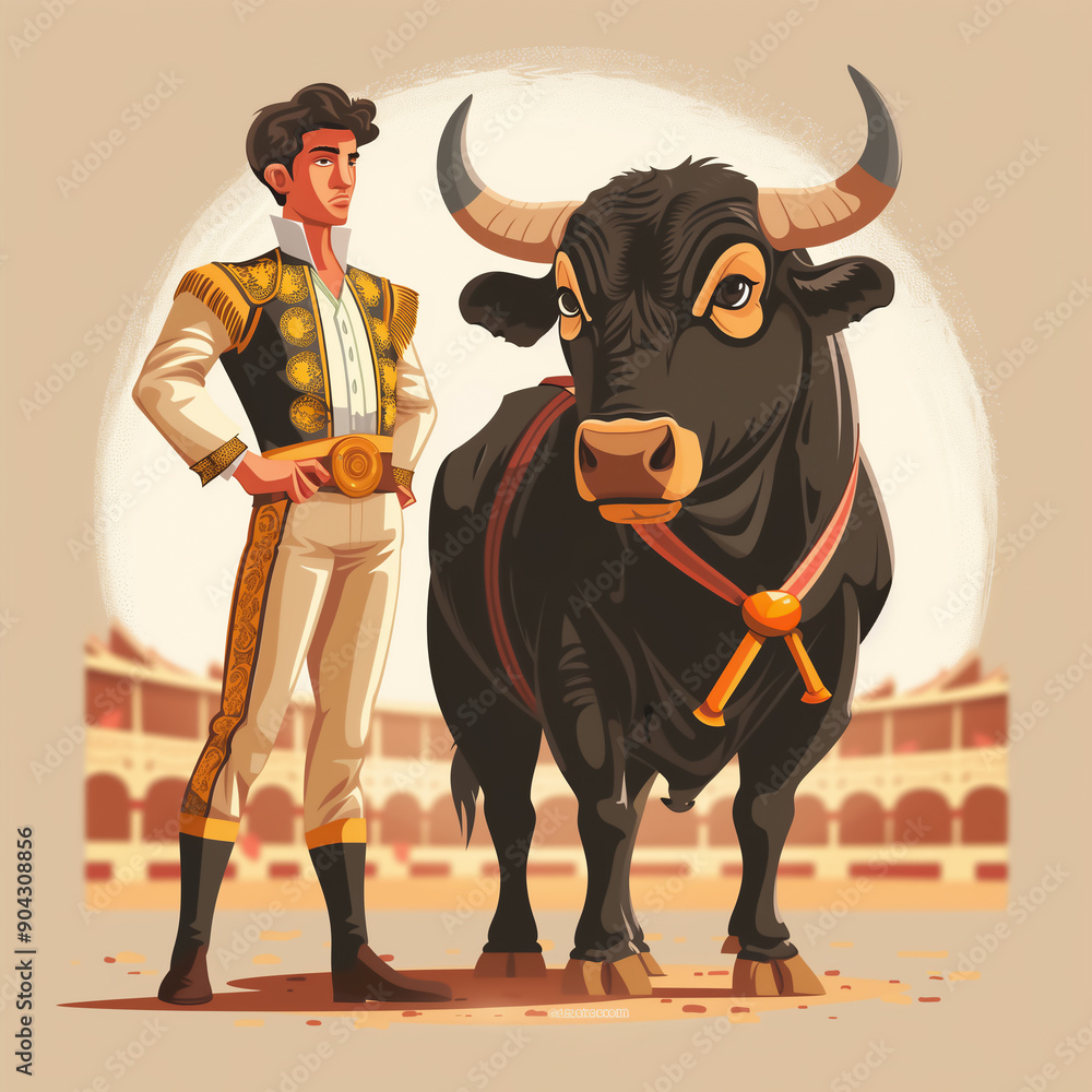 Eye-Catching Bullfighter Icon: Ideal for T-Shirt Designs and Print ...