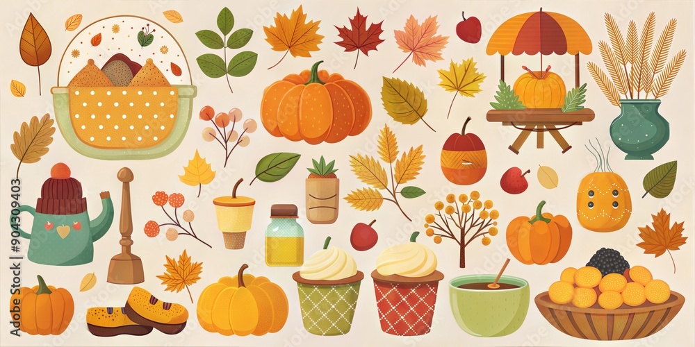 Fall elements natural background Fall elements natural background