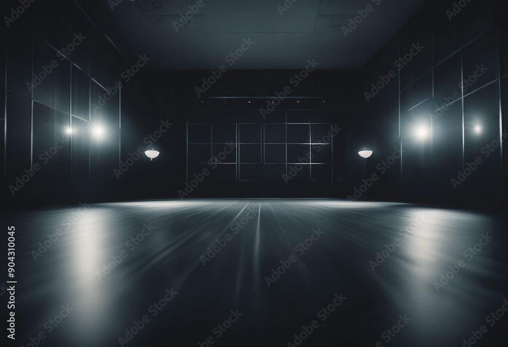 Empty elegant dark room at night with copy space Empty elegant dark room at night with copy space