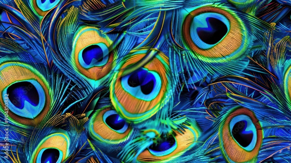 Obraz premium Peacock Feather Abstract Background.
