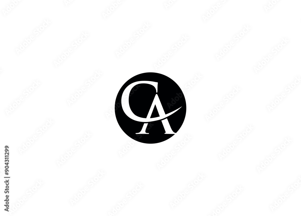Fototapeta premium CA logo design vector icon template with white background