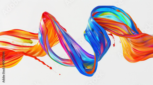 color brush ribbon stroke, colorful wave