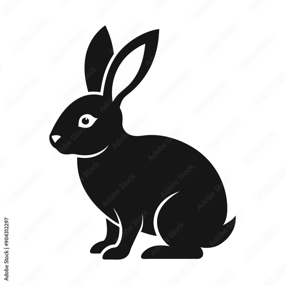 Silhouette of rabbit isolated on white background Silhouette of rabbit isolated on white background