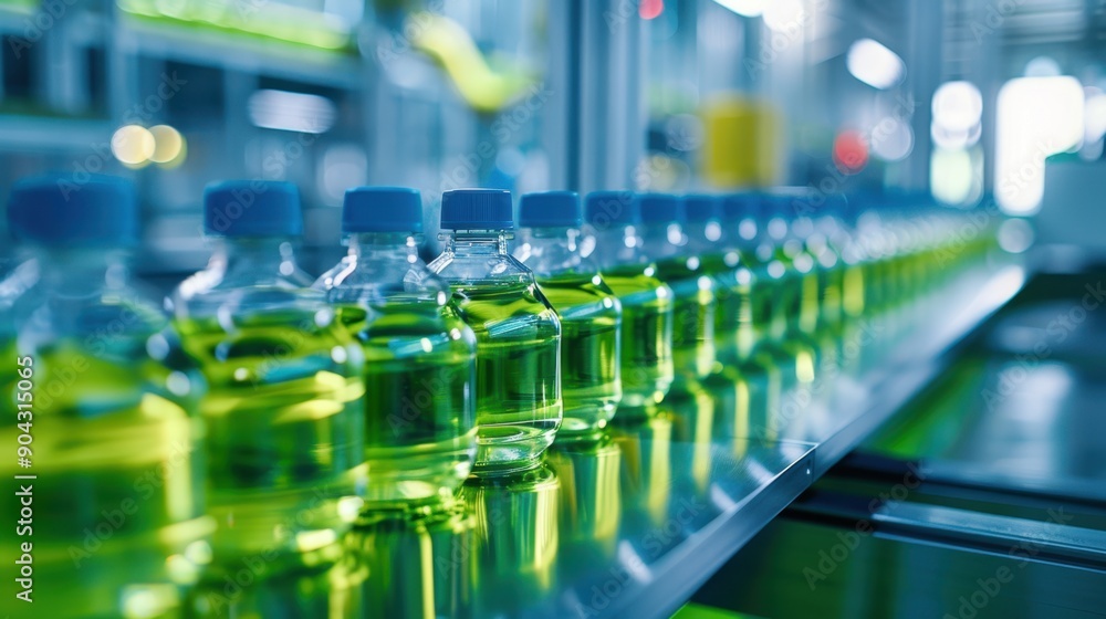 Bottles on Assembly Line Bottles on Assembly Line