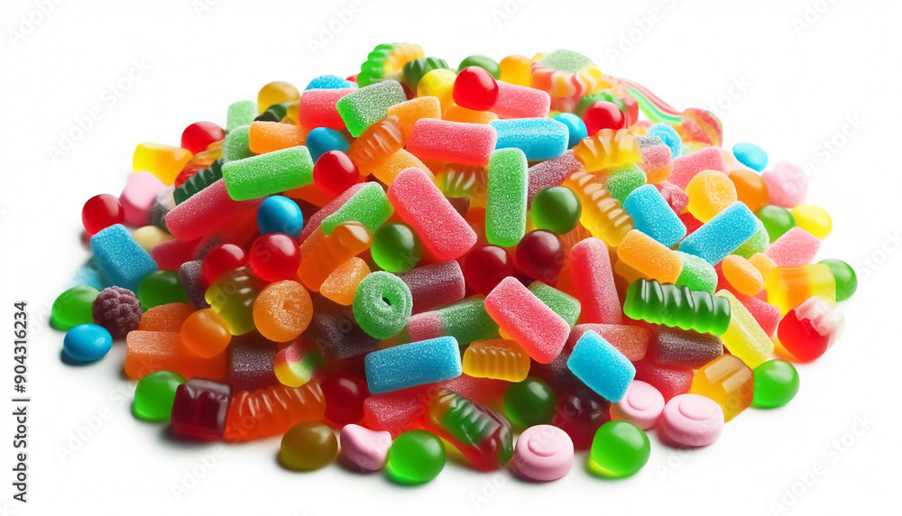 Lots of colorful gummies on light background Lots of colorful gummies on light background