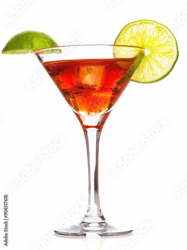 Wallpaper Mural Red Cocktail with Lime Wedge in a Martini Glass Torontodigital.ca