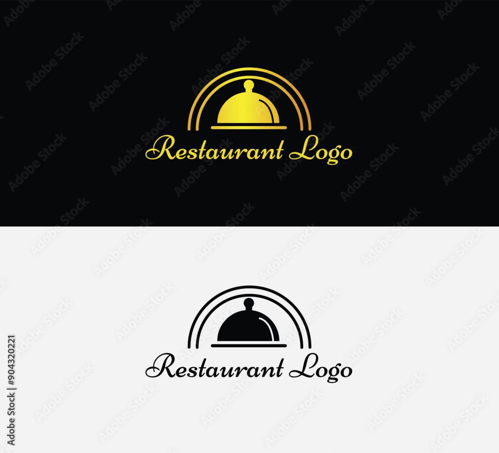 Fototapeta premium Luxury restaurant logo design concept