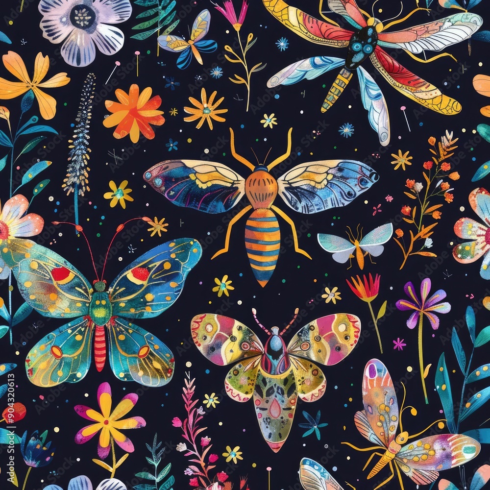Whimsical eco-friendly seamless pattern with cute animals and plants, pastel colors, nature-inspired design, playful and bright Whimsical eco-friendly seamless pattern with cute animals and plants, pastel colors, nature-inspired design, playful and bright