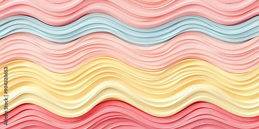 Wavy pastel lines creating a soothing and harmonious pattern symbolizing calmness Wavy pastel lines creating a soothing and harmonious pattern symbolizing calmness
