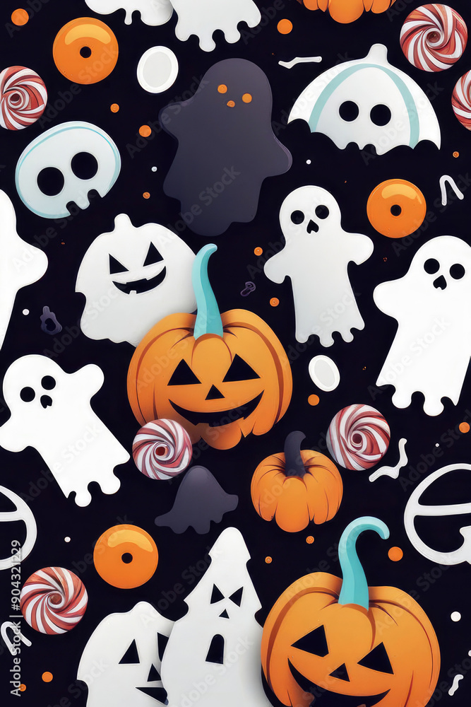 October holiday with spooky halloween treats and candy, Halloween sweets. October holiday with spooky halloween treats and candy, Halloween sweets.