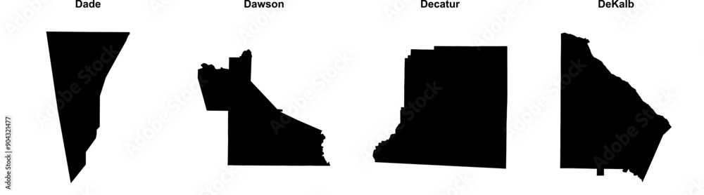 Dade, Dawson, Decatur, DeKalb outline maps Dade, Dawson, Decatur, DeKalb outline maps