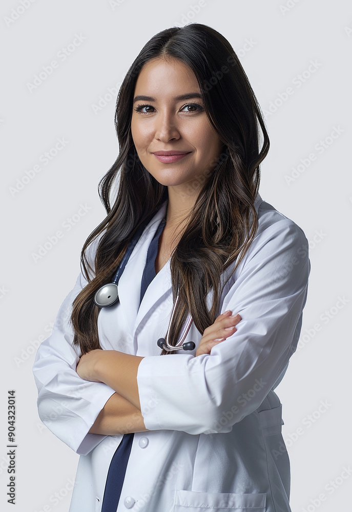 Confident Female Doctor with Stethoscope Smiling Confident Female Doctor with Stethoscope Smiling