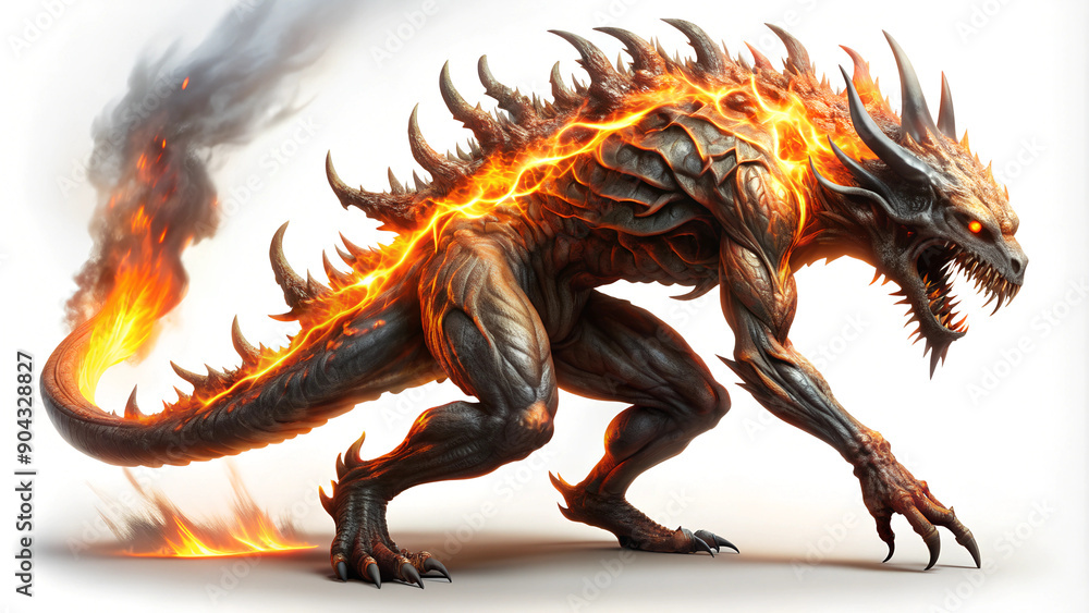 Fototapeta premium Fire Monster. Generative Ai