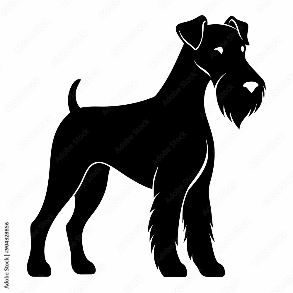 Airedale Terrier Silhouette vector art illustration Airedale Terrier Silhouette vector art illustration