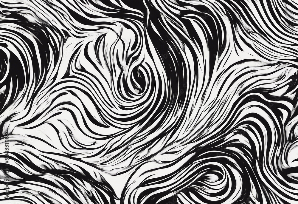 Wavy and swirled brush strokes vector seamless pattern Bold curved lines and squiggles ornament Seam Wavy and swirled brush strokes vector seamless pattern Bold curved lines and squiggles ornament Seam