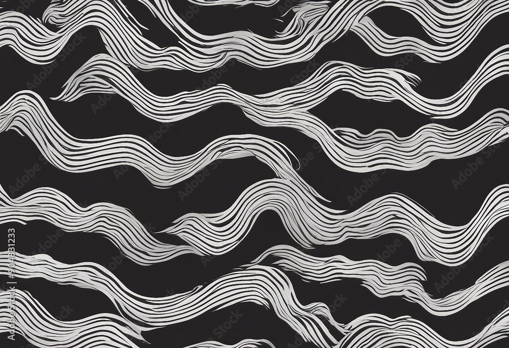 Wavy and swirled brush strokes vector seamless pattern Bold curved lines and squiggles ornament Seam Wavy and swirled brush strokes vector seamless pattern Bold curved lines and squiggles ornament Seam