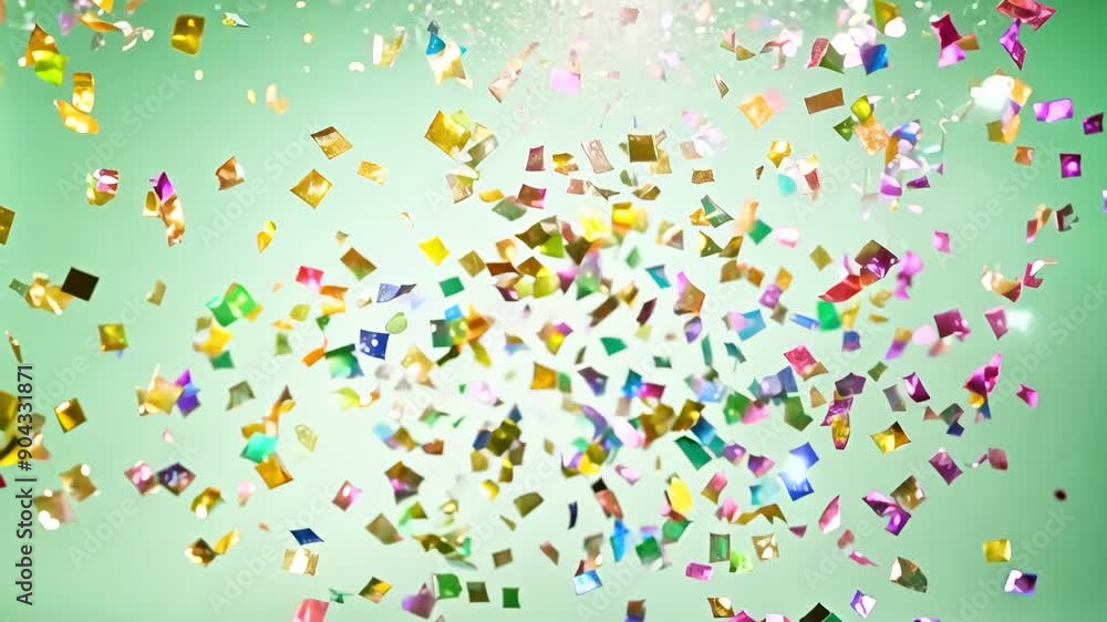 Colorful confetti scattered in the air. Colorful confetti scattered in the air.