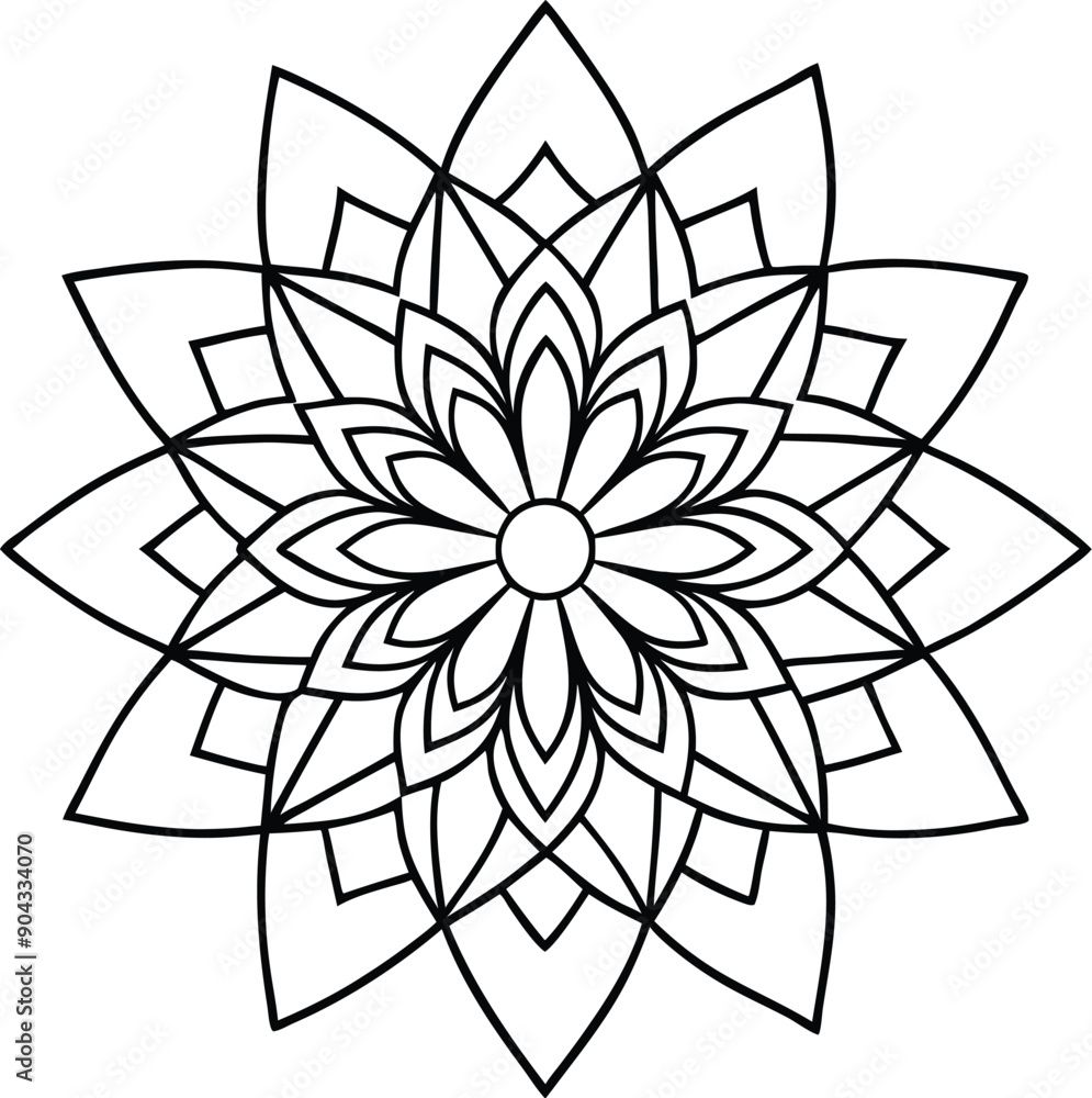 Editable Mandala line art design coloring book page. Mandala with flower for Henna, Mehndi, tattoo, kdp book interior, Sticker, greeting card, decoration. Decorative ornament in ethnic oriental style. Editable Mandala line art design coloring book page. Mandala with flower for Henna, Mehndi, tattoo, kdp book interior, Sticker, greeting card, decoration. Decorative ornament in ethnic oriental style.