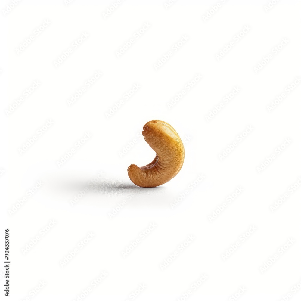 Medium shot of Cashew nut, isolated on a white background, bright and vivid tonality Medium shot of Cashew nut, isolated on a white background, bright and vivid tonality