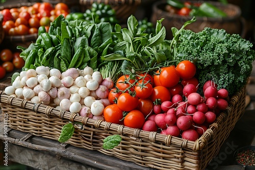 a basket of vegetables