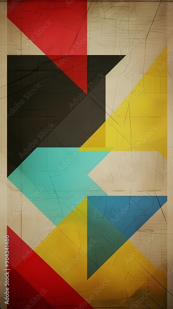 Fototapeta premium Abstract geometric design with vintage texture.
